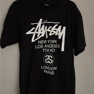 Stussy Black and White City Graphic Tee
